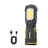 Napatyre LED Arbeitsleuchte Werkstattlampe, 1000LM Taschenlampe LED Aufladbar mit Magnetfuß und Powerbank, 3 Lichtmodi 180° Drehbar Inspektionslampe für Auto Reparatur Werkstatt Garage Notfall