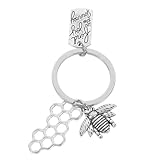 HIAKDOFT Bienen Schlüsselanhänger aus Zinklegierung Langlebiger Bienenwaben Schlüsselring Dekorativer Anhänger für Taschen und Schlüssel Geschenk für Bienenliebhaber und Partyzubehör