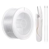 Zocipro 500m x 0,3mm klarer Nylonfaden, Durchsichtiges Nylonschnur zum Basteln mit Schere und Perlennadel, Transparent Angelschnur für Armbänder, Hängende Dekorationen, Schmuckherstellung