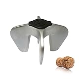 Champagner Flaschenöffner aus Edelstahl, Silber Schaumwein Korkenzieher Proseccoöffner, Sicher und einfach