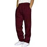 Sweatpants für Herren, klassisch, solide Jogginghose, elastische Taille, lockere Passform, Hose mit Taschen, normale Passform, Kordelzug, gerades Bein, lässige, leichte Wanderhose für Herren, Rd3, 3XL
