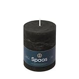 Spaas Rustikale Stumpenkerze 80/110 mm 65St. - schwarz