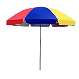 GUOGLZ Sonnenschirm 240 Cm, Strandschirm Sonnenschutz, Balkonsonnenschirm Marktschirm Für Terrasse Balkon Pool(Rainbow colors)