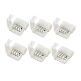 Uonlytech 30 Stück Teiliges LED Streifen Verbinder Rgb Lichtleisten Anschlussclips aus Abs Lötfreie Schnellverbinder für Flexible Lichtbänder Kompatibel mit Single Color LED Strips Weiß