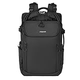 MOSISO Wasserdichter Kamerarucksack, DSLR/SLR/Spiegellose Große Kameratasche Fotografie Rucksack mit Erweiterbarem Roll Top Fach&16 Zoll Laptop Fach&Stativhalterung für Canon/Nikon/Sony, Schwarz