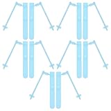 HONITANO Miniatur Winterskier Satz mit Stöcken Puppenhaus Skiausrüstung aus Kunststoff Hellblau 5 Paar Kleiner Ski Deko für Puppenhaus und Selbstgemacht Miniaturmodelle