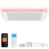 Hebitod Infrarotheizung Deckenmontage 770W, Infrarotheizung mit Thermostat, Infrarot Deckenheizung mit Überhitzungsschutz, Elektroheizung Heizplatte Heizkörper, mit Fernbedienung, LED Energiesparend