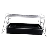 MILISTEN 1 Stück Grill roasting rack bbq zubehör Bratpfanne Holzkohle Ofenhandschuh heiße Platte Rostfreier Stahl Black