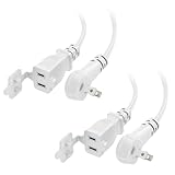 Cable Matters - 2er-Pack 13 A kurzes Verlängerungskabel, 2 x 1 Fuß, blanko mit flachem Stecker, 16 AWG, 1625 W, 2 Zinken-Verlängerungskabel mit Schutzkappe