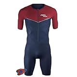 Herren Pro Trisuit Kurzarm Triathlonanzug für Ironman, Triathlon Anzug Kurzarm Trisuit SpeedSuit Skinsuit Sike Triathlon Tri Suit,Triathlon-Anzug für Herren (FA3,M)