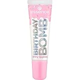 essence BIRTHDAY BOMB shiny lipgloss, Nr. 01, Transparent, natürlich, glänzend, strahlend frisch, schimmernd, vegan, ohne Parabene, ohne Mikroplastikpartikel, Nanopartikel frei, 1er Pack (10ml)