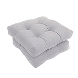 Sitzkissen für Gartenstühle - Gartenstuhlauflagen | 2er Set wetterfeste Sitzpolster mit 2 Befestigungselementen | Sitzkissen dec