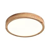 Schindora Holz LED Deckenleuchte, 21 W, warmweiß, 3000 K, 1600 lm, runde Holz-Deckenleuchten Ø30 cm, für Lounge, Wohnzimmer, Küche, Esszimmer, Flur, Zuhause, Büro, Kinderzimmer