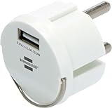 Brennenstuhl USB Steckdosenadapter (USB Ladegerät zum Einstecken in EIN Steckdosennest, 2,4A, kompatibel mit IP44 Steckdosen und Kabeltrommeln von Brennenstuhl, flaches Design)