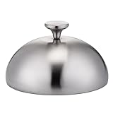 MoSundi Edelstahl-Abdeckhaube für Steak, Grillen und Kochen, rostbeständig, spülmaschinenfest, Deckel für drinnen und draußen, 30 x 30 x 15,5 cm