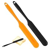 2 Stück Silikon Teigschaber Spatel Klein Lange Griff Spatel Back Hitzebeständig-Spatel Set Küche Spatula für Kochen Backen Rühren