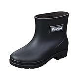 Mode Outdoor Boots Unisex Hohe/Stiefeletten Regenstiefel Mit Halbhoher Wade Vintage Gummi Stiefeletten Leichte Regenschuhe Gartenschuhe Festival Kurz Leicht Zu Reinigen Galoschen