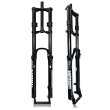 KANGXYSQ DH Luftgabel 26 27.5 29 Zoll Mountainbik Federgabel Federgabel 1-1/8' Gerade Doppelschulter Downhill Gabel Federweg 180mm Manuelle Scheibenbremse Vorderradgabel 9 * 100mm QR(Black,29Inch)
