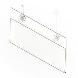 Etiketten-/Preisschildhalter aus Kunststoff, transparent, zum Aufhängen für Drahtregale, Körbe, Korbanhänger mit zwei Clipverschlüssen