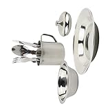 ifundom 1 Satz Edelstahl -Kochgeschirrset tragbar Camping handhaben klein Geschirr aus Edelstahl wiederverwendbares Silberbesteck Silver