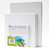 Künstler Leinwand Malkarton (9 Stück) zum Bemalen Set, Je 3 Stk 20x20cm, 30x30cm und 30x40cm - Vorgrundiertes Canvas aus 100% Baumwolle, verarbeitet zu 3mm starker Malpappe, 2-fach weiß grundiert