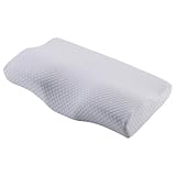 XAGMODSHN Ergonomisches, konturiertes Memory-Foam-Kissen mit Hals und atmungsaktivem Bambusfaserbezug, zervikal, langsame Erholung, ergonomische Faserkühlung, verstellbares Nackenbett