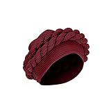 Damen Turban-Mütze, unordentlich, faltig, geflochten, weich, vorgebunden, modisch, plissiert, mit Satin gefüttert, Schlafmütze, Slouchy Slap Hüte für Mädchen, wein, Einheitsgröße