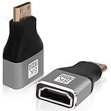 AXFEE Mini HDMI auf HDMI, 2 Stück Mini HDMI Stecker auf HDMI Buchse Adapter, HDMI 2.1 Version, Mini HDMI Adapter, HDMI Kupplung HDMI Verbinder für Laptop HDTV, 8K@60Hz /4K@120Hz /2K@1080p