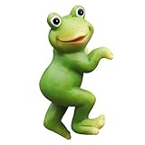 ACAREY Cartoon Frosch Garten Ornament Harz Hängende Frösche Für Miniteich Teichschale Blumentopf Balkon Terrasse Outdoor Deko-Figuren Dekor mit Aufhängesystem