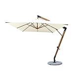 BEDOIN Großer Schirm Mit Kurbel – Aluminium-Außen-Gartenschirm Für Pool, Terrasse, Esstisch – Inklusive Robustem Standfuß 320KGbase