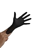 detektierbar.de 100x Nitrilhandschuhe, Einweghandschuhe, Einmalhandschuhe, Untersuchungshandschuhe, Nitril Handschuhe, puderfrei, ohne Latex, unsteril, latexfrei, disposible gloves (M, Schwarz)