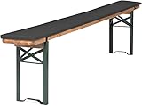 TexDeko® Bierbankauflage gepolstert für Bierzeltgarnitur 170x23x4cm (kurz) XL Polsterung Biertisch-Auflage (Premium, Anthrazit)