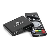 ZUMKUNM 4K Ultra-HD and 1080P Digital Media Player for USB Drives and MicroSD Cards,Digital Signage,H.265/HEVC H.264/AVC MP4 MKV Videos MP3 Music JPG Photos,4K HDMI,Analog AV,Auto Play and Resume