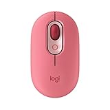 Logitech POP Maus, kabellose Maus mit anpassbarem Emojis, SilentTouch-Technologie, Präzisions-/Geschwindigkeitsscroll, kompaktes Design, Bluetooth, USB, Multi-Device, OS kompatibel - Heartbreaker Rose