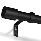 Gardinenstange Schwarz 76-152 cm Vorhangstange Ausziehbar 19 mm Durchmesser für Schlafzimmer, Wohnzimmer oder Küche von GEEBOBO