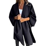 Generisch 2026 Damen Poncho Schal Strick Cape Elegant Übergroße Cardigan Revers Wraps Hochzeit Winter Herbst Strickponcho Outwear Leicht Atmungsaktiv Kuschelig Wintermantel Herbstmantel