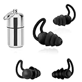 Ohrstöpsel zum Schlafen Noise Cancelling Gehörschutz, Wiederverwendbarer und Waschbare, Gehörschutzstöpsel 32dB zum Lärm Reduktion, Seitenschläfer, Schnarchen, Reisen, Arbeiten, mit Alubehälter 2 Paar