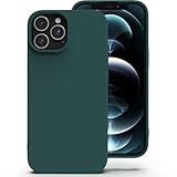 Zuvirelx Silikon Handyhülle für iPhone 12 Pro Max Hülle, Weiches Griff, Dünne, Minimalistisch, Stoßfest, rutschfest, Taschenpassend - Tiefgrün