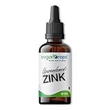 Vegan Drops® - Zink Tropfen - Premium: Zink-Sulfat - 15mg pro Tagesdosis - 1050 Tropfen, 210 Tage Reichweite - vegan, ohne Alkohol & in Deutschland produziert