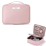 Kosmetiktasche für Frauen, wasserdichte Make-up-Tasche, Reise Kulturbeutel, Waschtasche für Männer & Frauen, Große ​Make-up- Tragbare Schminktasche Organizer für Damen und Mädchen(Rosa)
