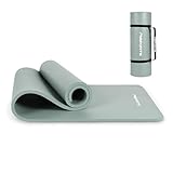MSPORTS Gymnastikmatte Premium inkl. Tragegurt + Übungsposter + Workout App I Hautfreundliche Fitnessmatte 190 x 80 x 1,5 cm - Steingrau - Phthalatfreie Yogamatte
