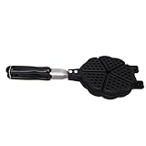 Haofy Herzförmige Waffeleisenpfanne aus Aluminium, Antihaftbeschichtetes Mini-Waffeleisen, 6,3 X 14,2 Zoll, Tragbar für Camping und Hausmannskost