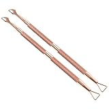 Mikinona 2 Stück Nagel schieben rostfrei Korrektor tot pediküre pedicure werkzeug Gel-Nagellack-Entferner Nagelhautschieber Masse Spiegel Edelstahl galvanisiert Roségold Rose Gold