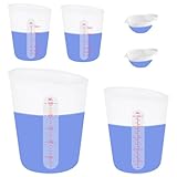 Tdyatocept Set mit 6 Silikon-Tassen, 500 ml, 250 ml und 125 ml, für Messbecher aus Epoxid-Silikon, antihaftbeschichtete Rührbecher, Gießformen