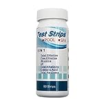 DHliIQQ 6-in-1-Schwimmbad-PH-Testkarte Chlor-Rest-PH-Wert Alkalität Streifentester PH-Zubehör Hardhei Reiniger K3U0 Schwimmbadtest