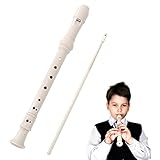 Flöte für Kinder, Sopranblockflöte, deutsches Instrument, 8-Löchrig, Kunststoff, abnehmbar, Anfänger, beige
