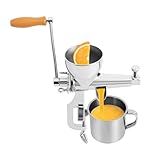 Weizengras Saftpresse Manuell Entsafter Obst Gemüse Handpresse mit Sieb und Reinigungsbürste, Edelstahl Weizengraspresse Manuell Beerenpresse für Weizengras, Sellerie usw
