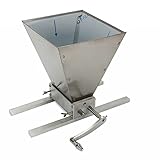 WooDerson Manuelle Getreidemühle Malzmühle Bierbrauen Rübenmühle Futtermühle Mit 2 Verstellbare Walzen, 22x21cm Trichteröffnung, Aluminiumbasis Kurbelgriff