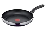 Tefal D52606 Resist Bratpfanne 28 cm | sichere Titanium Antihaftversiegelung | Thermo-Signal Temperaturindikator | leichte Reinigung | Flame Protect-Technologie | Schwarz