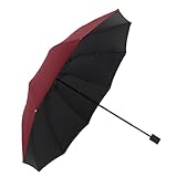 Reiseschirm, Tragbarer Regenschirm für Damen, 10 Rippen für Reisen, Camping (WINE RED)